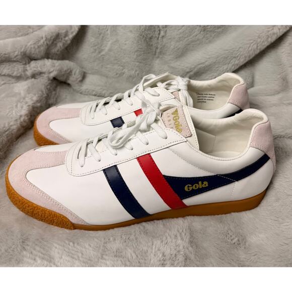 Gola Harrier Leather Sneakers Mens US 13 EU 46 White Red Blue Gum Sole NEW main image 7